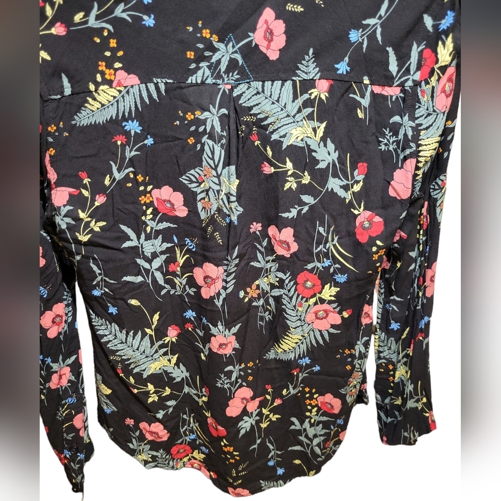 Brooklyn Industries Blouse  Floral Button Down Long Sleeve Top Womens XS - Picture 3 of 9